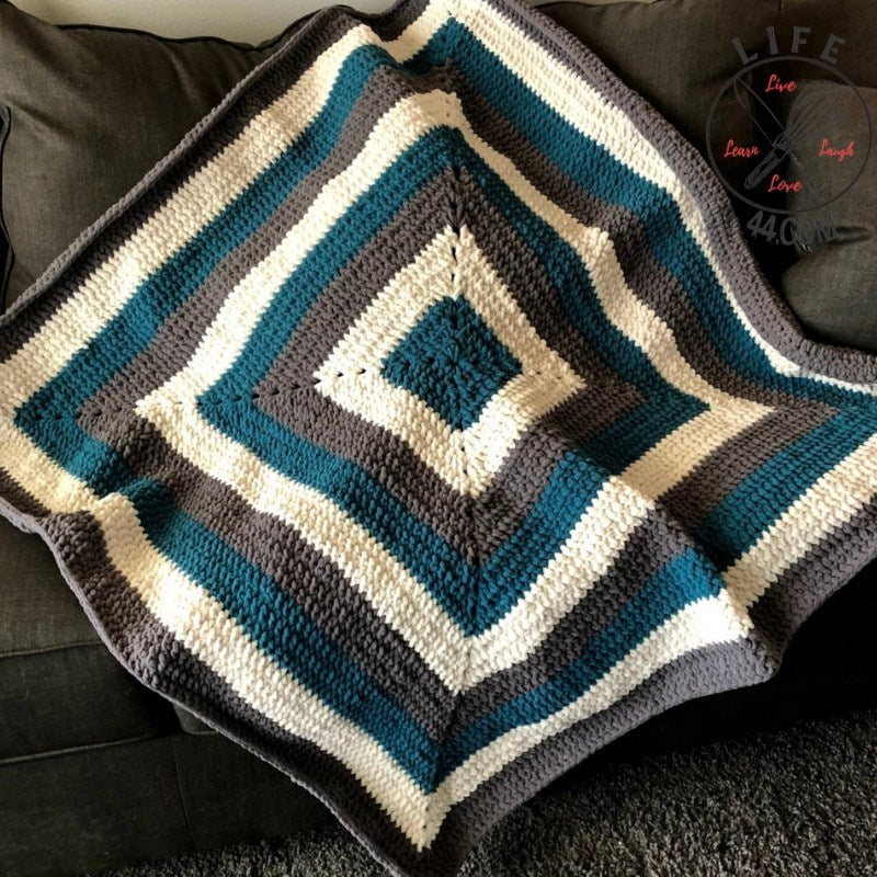 Crochet Plush Square Throw