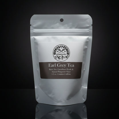 Earl Grey tea package on a wooden surface