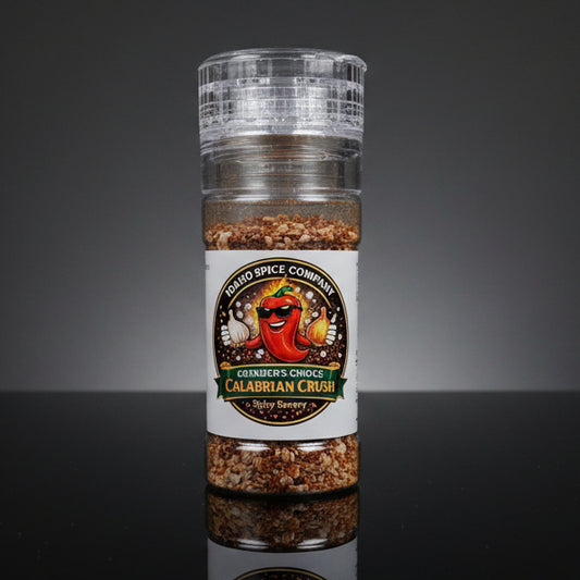 Cylindrical container with a label on a wooden surface