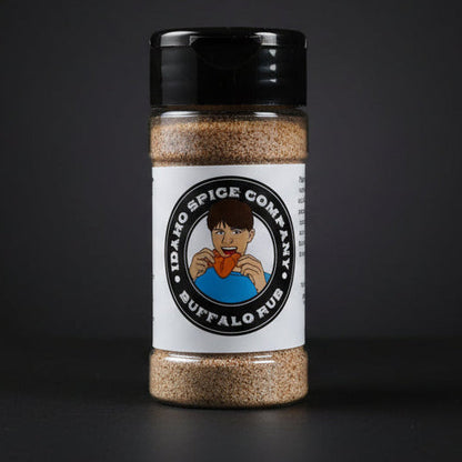 Buffalo Rub with a label on a black background